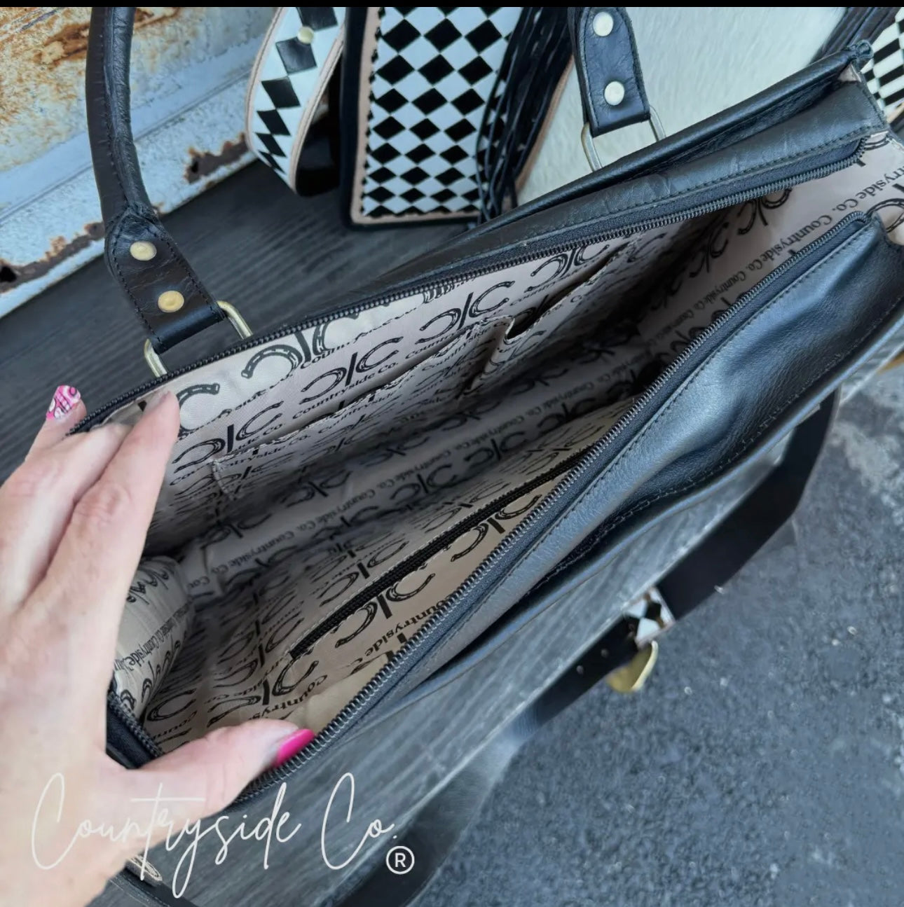 Tinsley Checkered Leather Bag