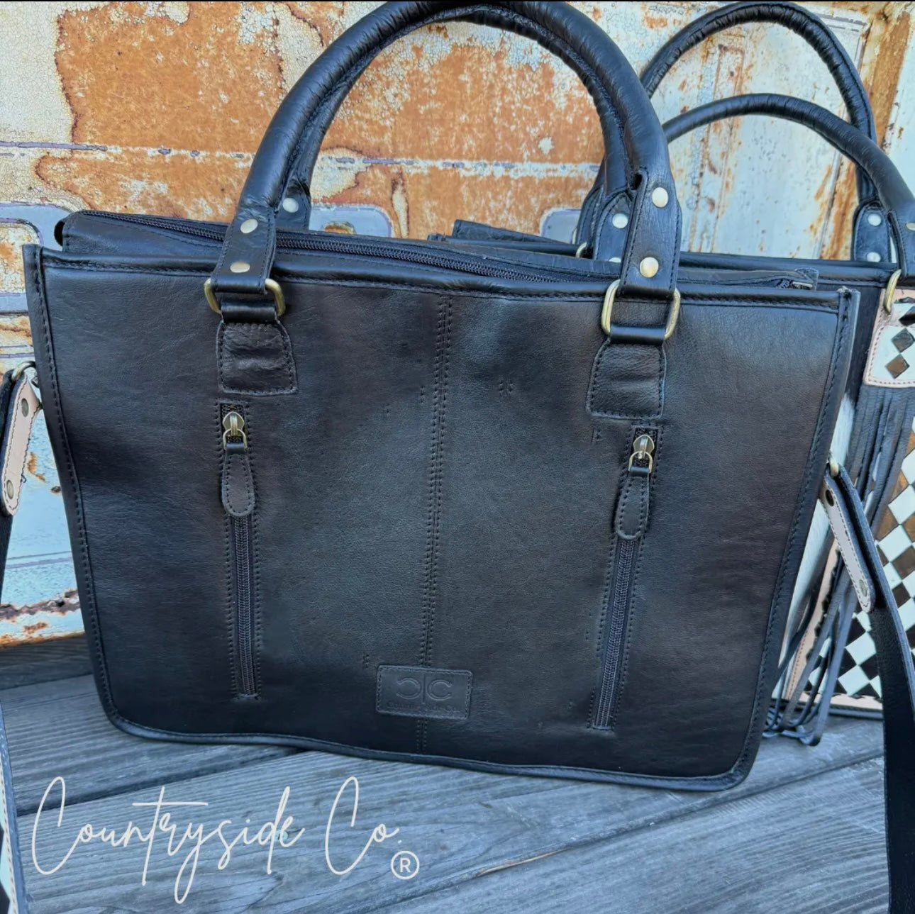 Tinsley Checkered Leather Bag
