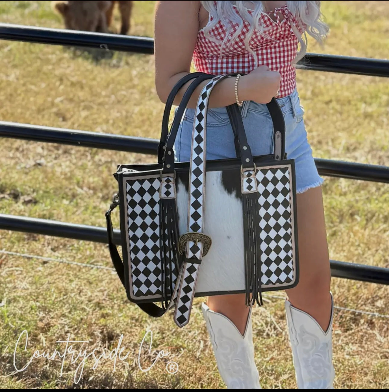 Tinsley Checkered Leather Bag