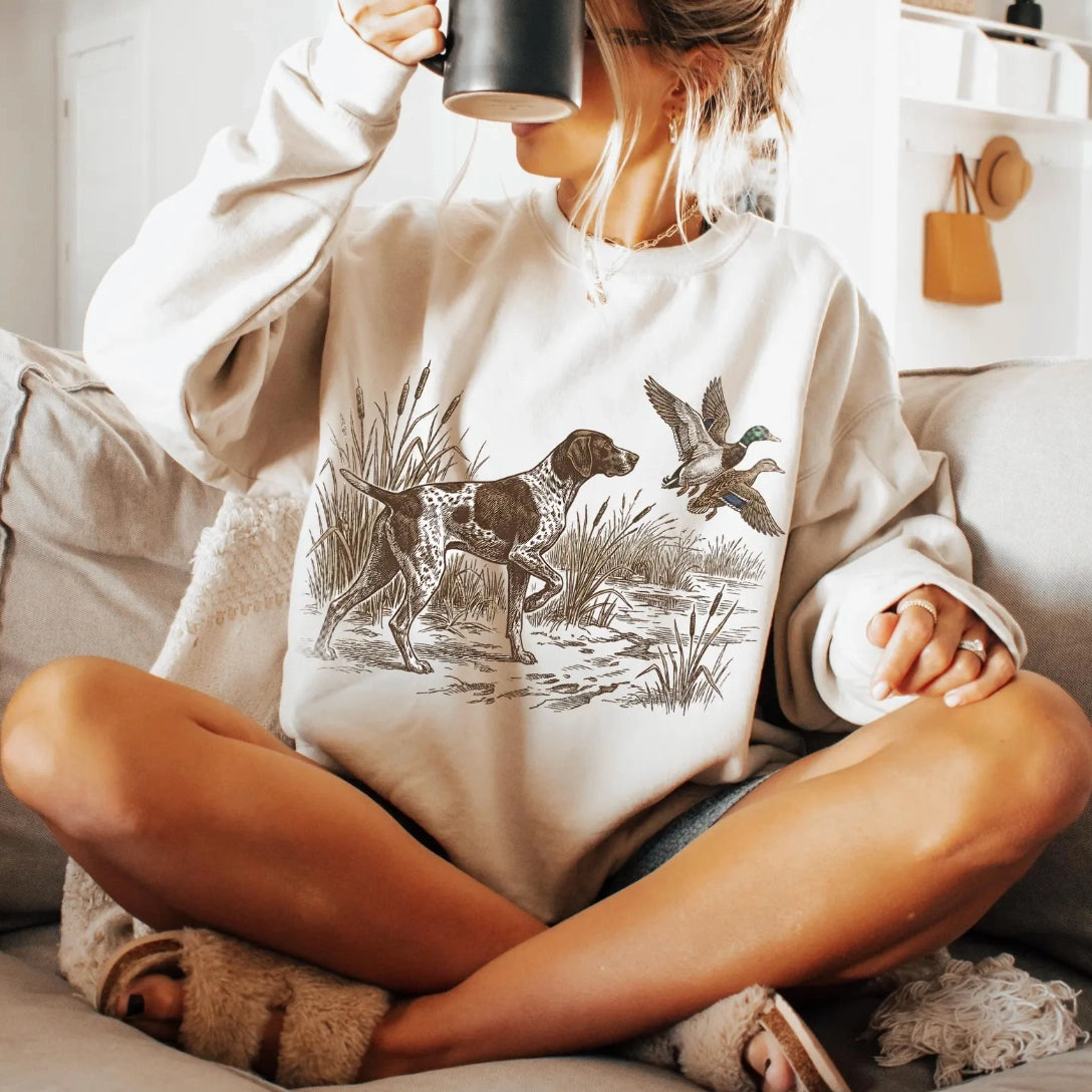 Duck Hunting Pointer Dog Sweatshirt
